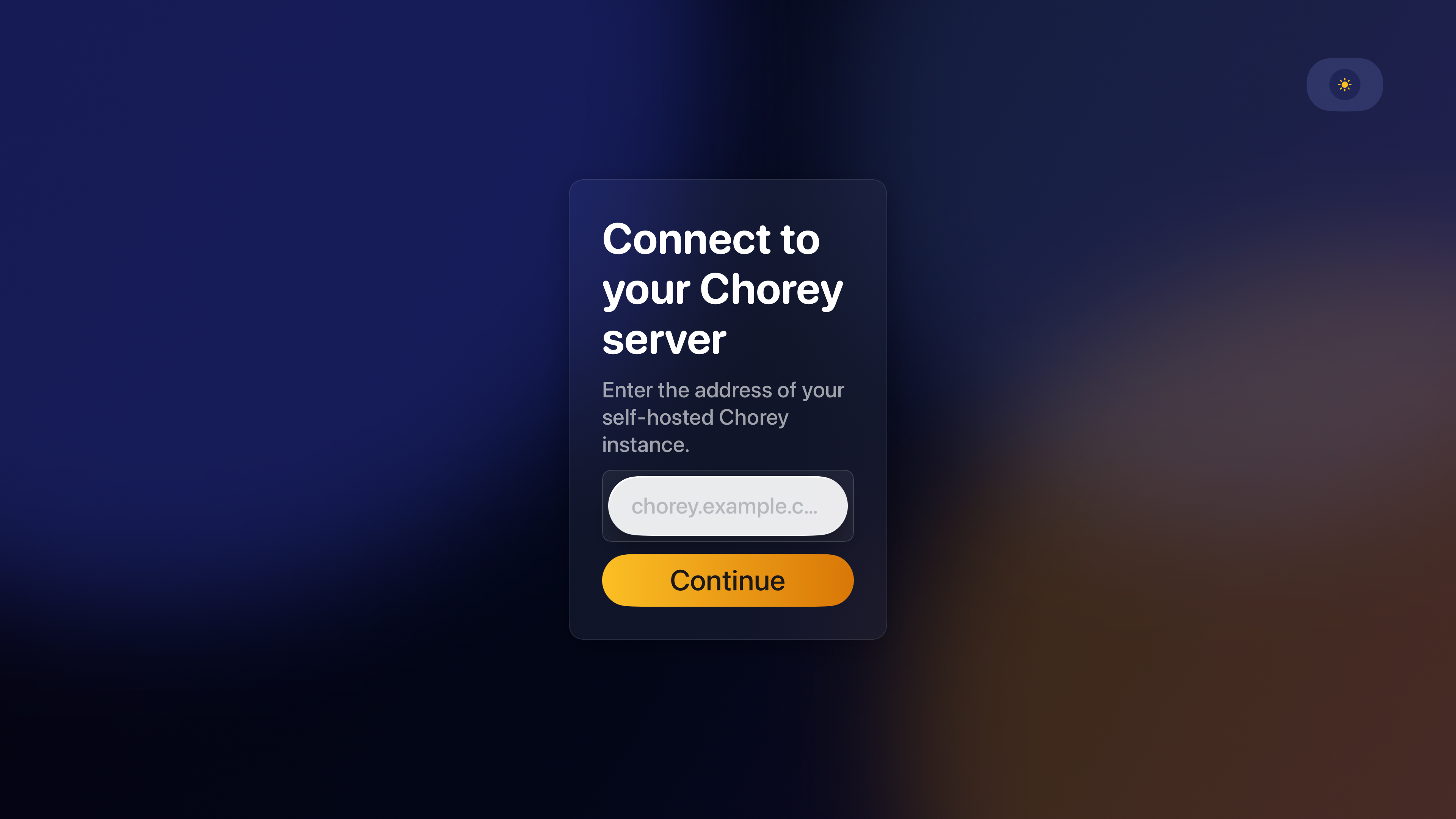 Chorey Apple TV onboarding screen
