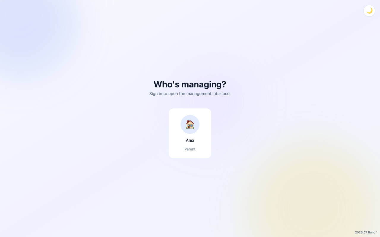 Chorey sign-in screen, light theme